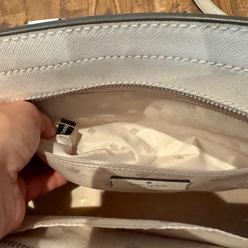 Kate Spade Cameron Monotone Medium Satchel‎ Optic White Like New Extra Strap